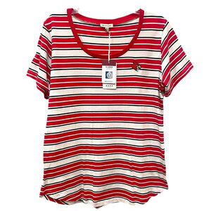 UG Apparel Womens Size XL Louisville Cardinals T Shirt Tailored Fit Striped NEW
